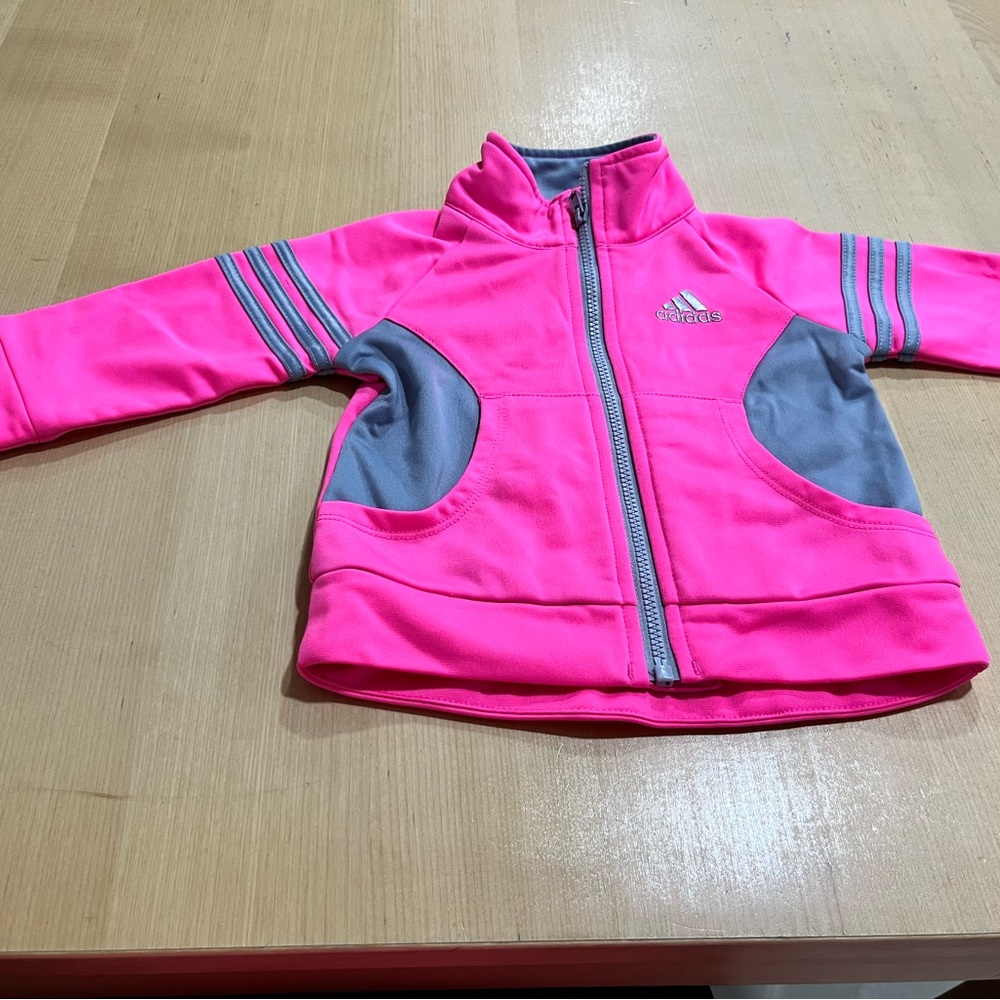 Adidas Infant Jacket in Pink and Gray & Carter’s Sweater